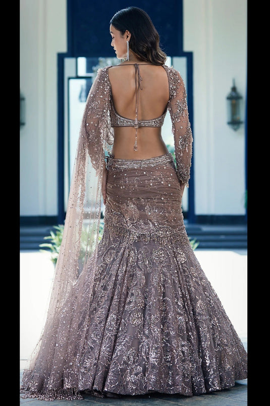 Copper Sequins Lehenga Choli