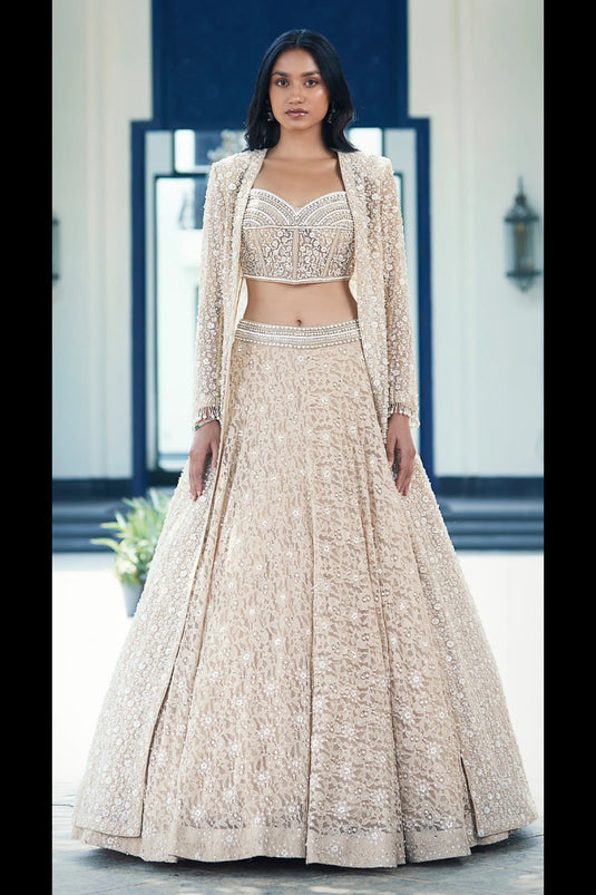 Magnetic Beige Lehenga Choli