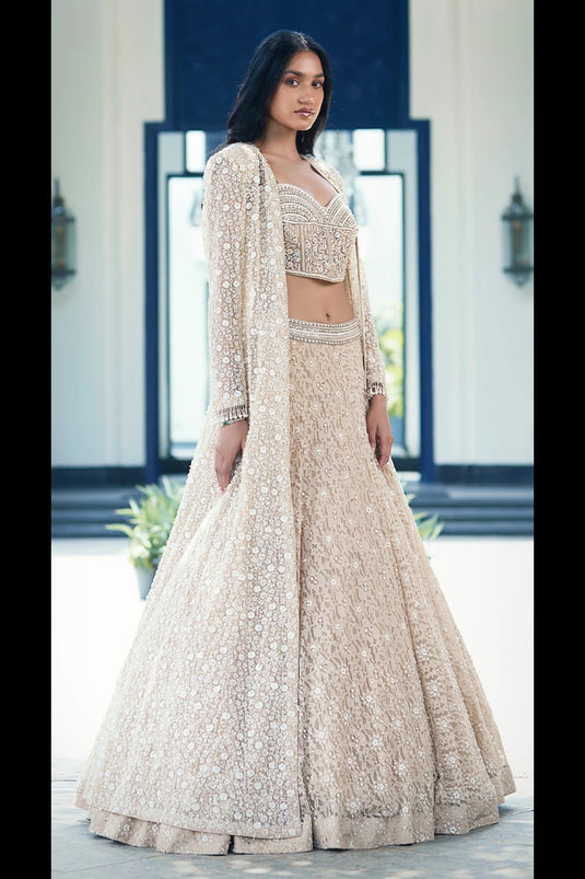 Magnetic Beige Lehenga Choli