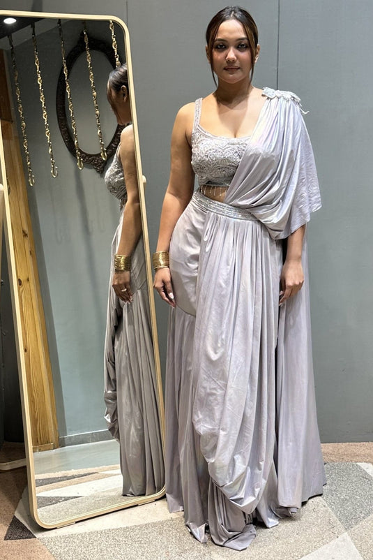 Opulent Orchid Drape Saree