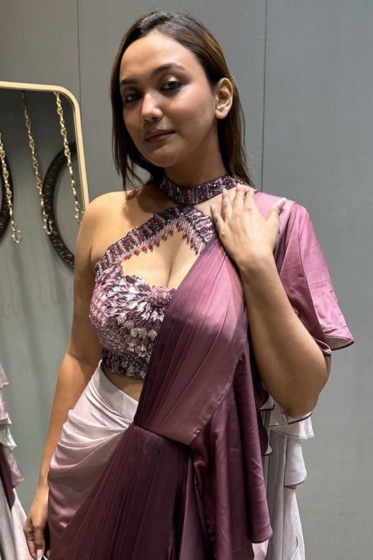 Classic Cascade Drape Saree