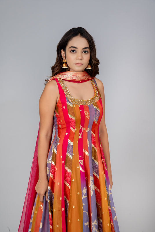Zeba Short Anarkali and Palazzo Set