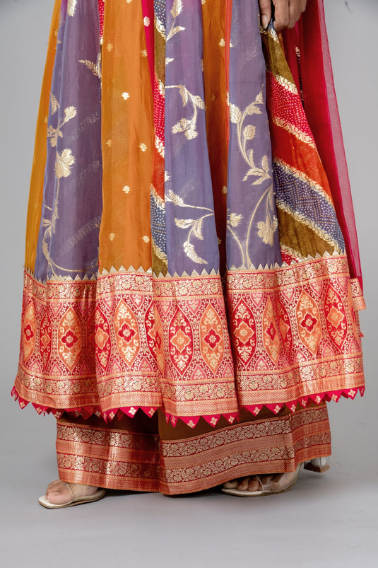 Zeba Short Anarkali and Palazzo Set