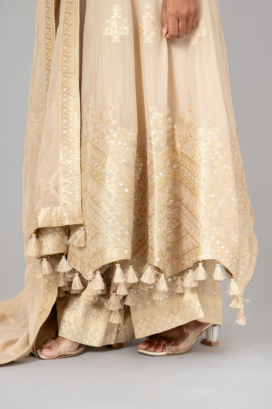 Crystal Short Anarkali and Palazzo Set