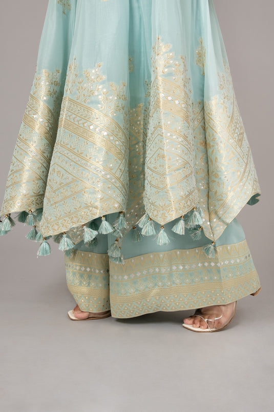 Sapphire Dream Anarkali and Palazzo Set