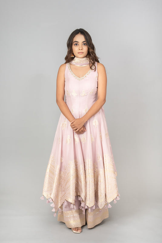 Celestial Charm Anarkali and Plazzo Set