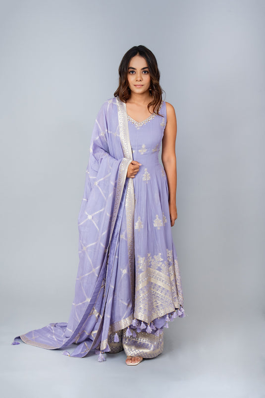 Amber Glow Anarkali and Palazzo Set