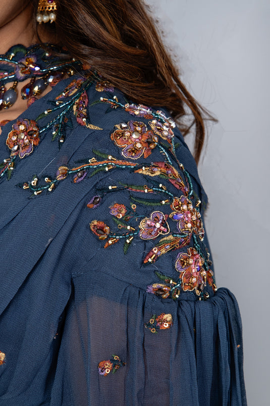 Midnight Crop Top and Palazzo Set