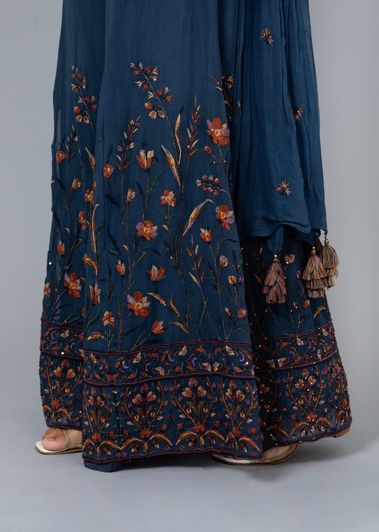 Midnight Crop Top and Palazzo Set