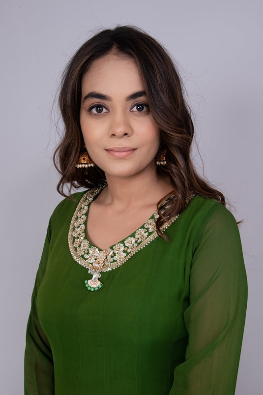 Rainforest Short Anarkali and Palazzo Set