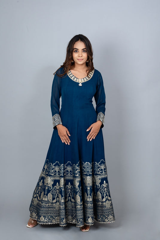 Jade Jewel Short Anarkali and Plazzo Set