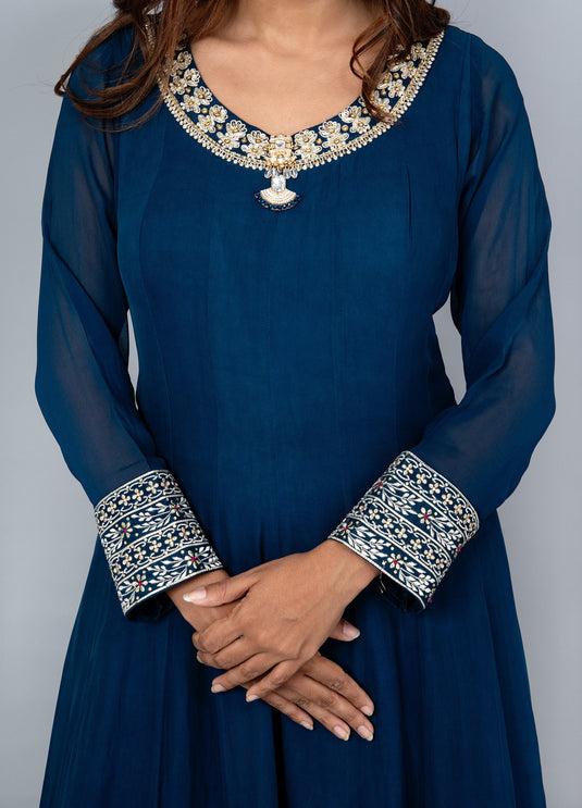 Jade Jewel Short Anarkali and Plazzo Set