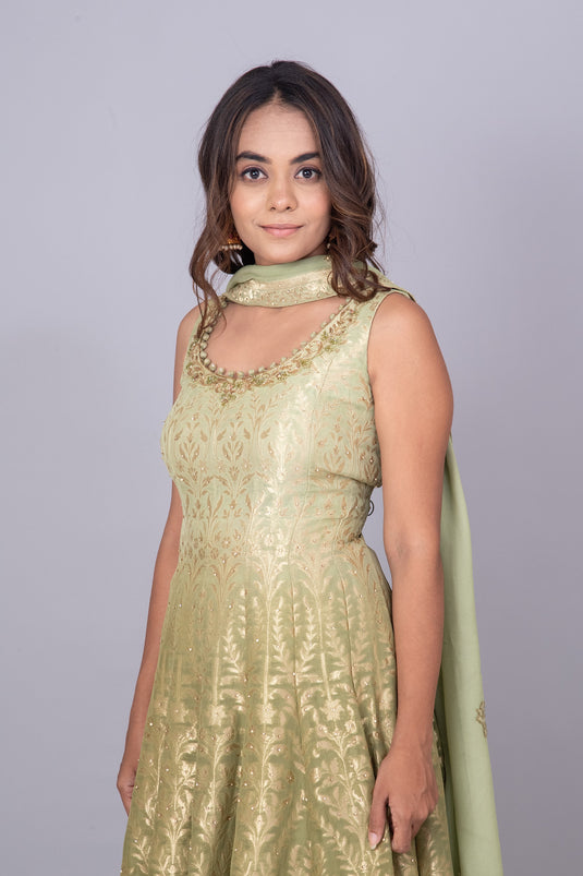 Verdure Short Anarkali and Palazzo Set
