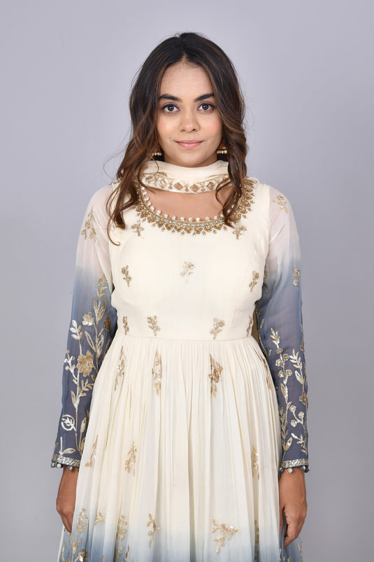 Pistachio Short Anarkali and Palazzo Set