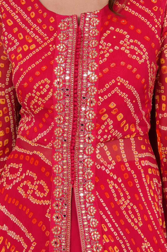 Bandhej Middlecut Short Anarkali Set