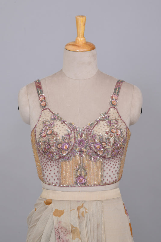 Ivory Whisper Drape Saree