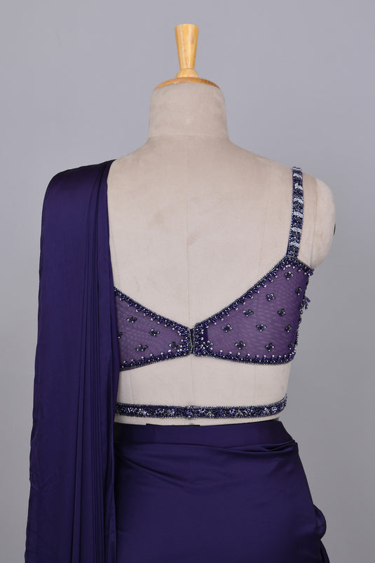 Royal Plum Drape Saree