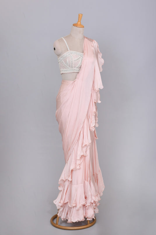 Blossom Breeze Ruffle Drape Saree