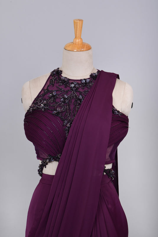 Mystic Mauve Drape Saree
