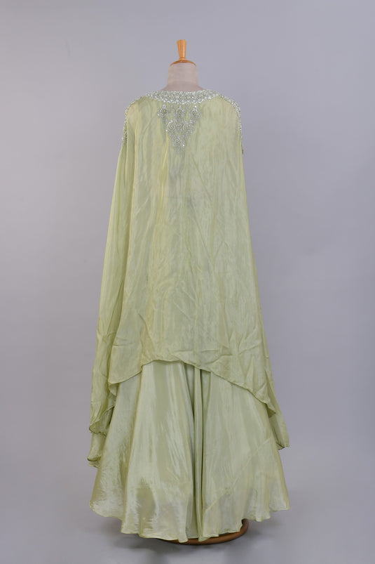 Pastel Perfection Crop Top Shrug With Skirt