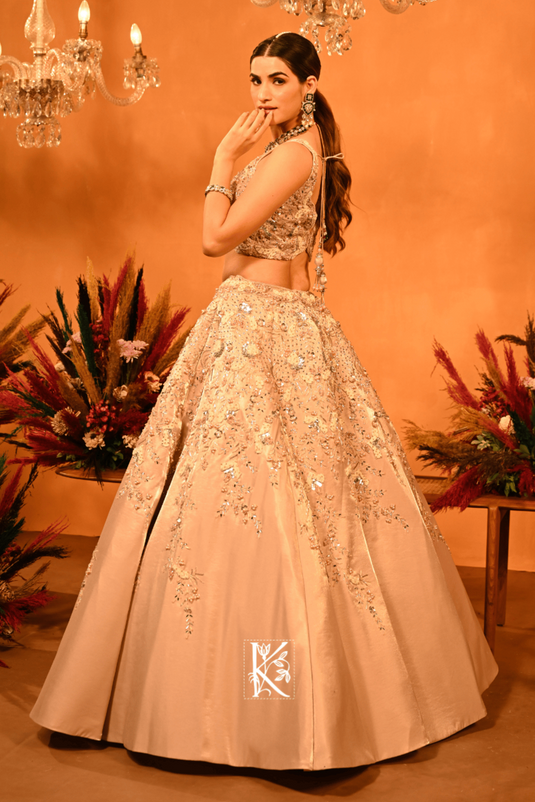 Peach Bloom Lehenga Choli