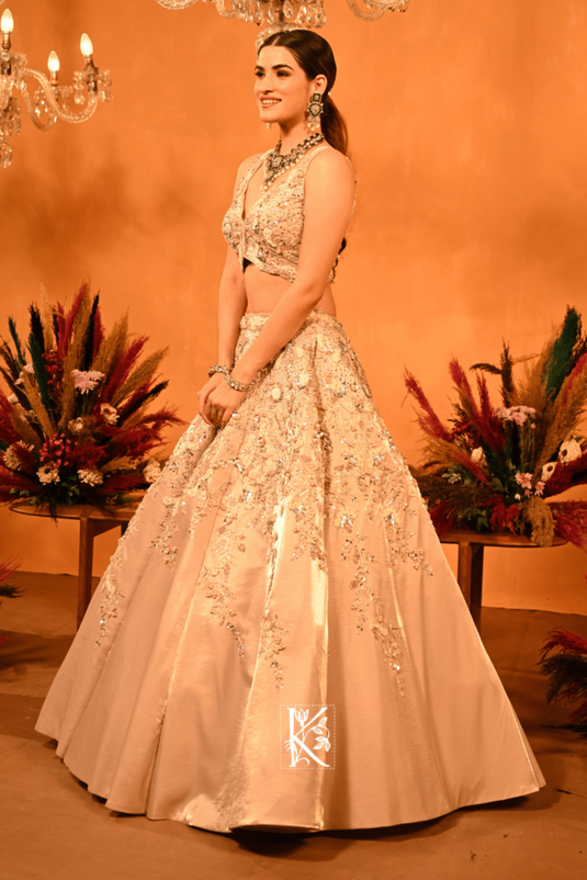 Peach Bloom Lehenga Choli