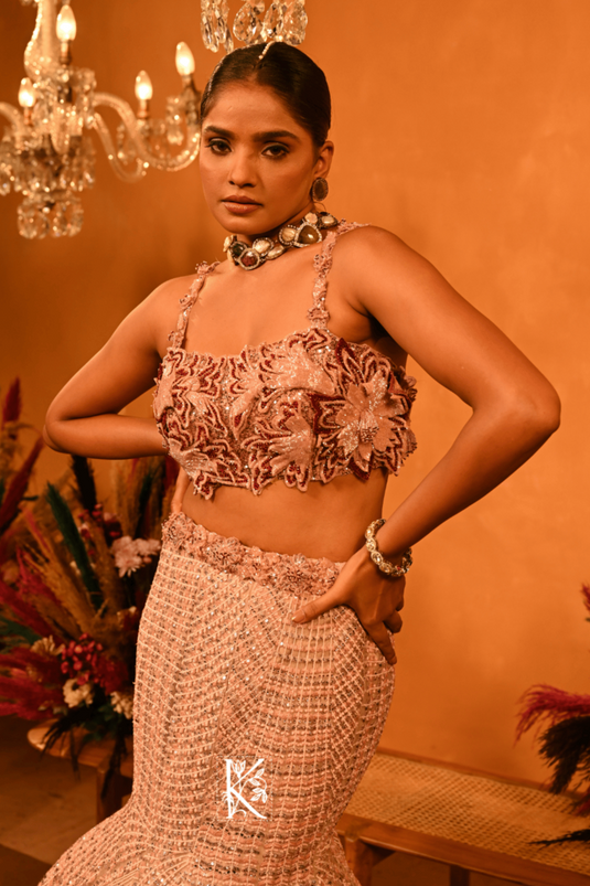 Champagne Gleam Fishcut Lehenga Choli