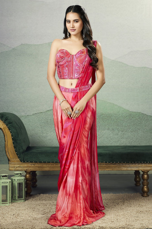 Regal Rosewood Drape Saree
