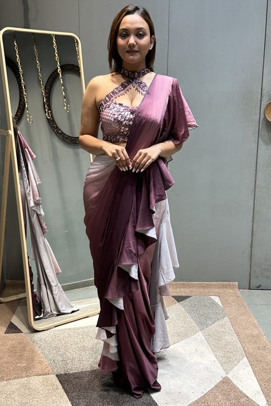 Classic Cascade Drape Saree