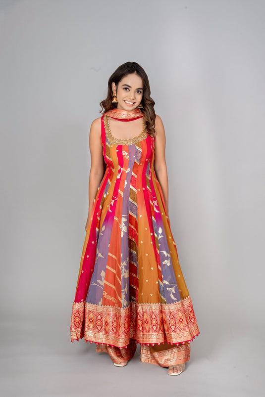 Zeba Short Anarkali and Palazzo Set