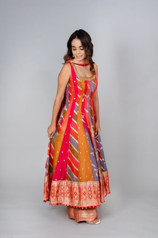 Zeba Short Anarkali and Palazzo Set