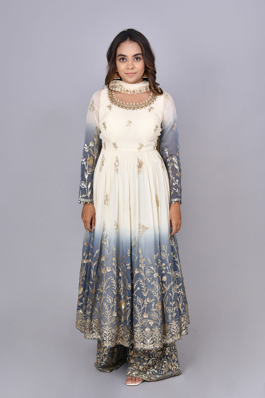 Pistachio Short Anarkali and Palazzo Set