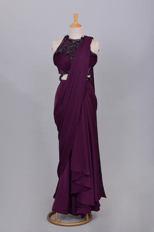 Mystic Mauve Drape Saree