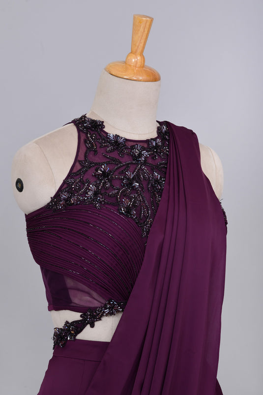 Mystic Mauve Drape Saree